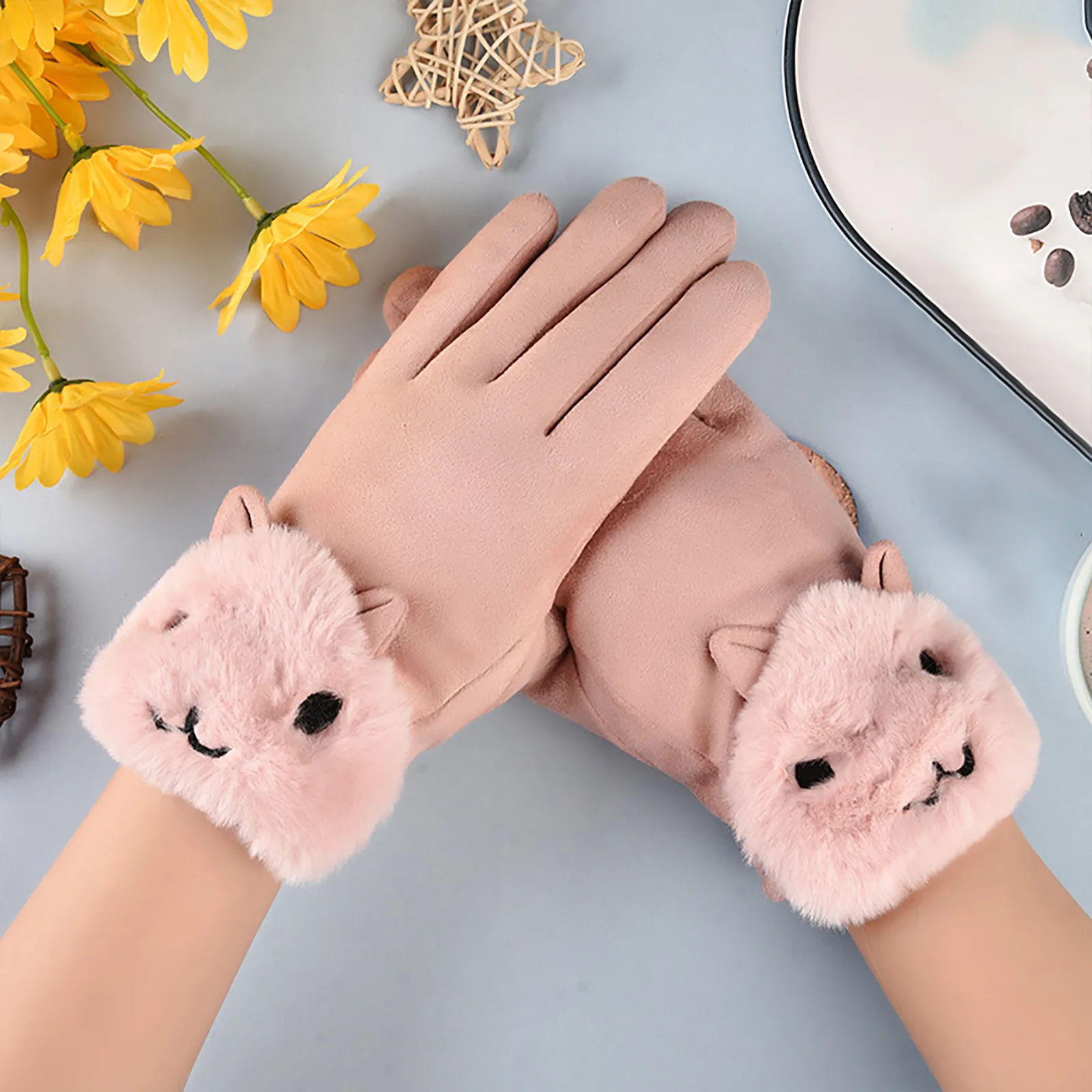 Women'S Cold Proof Plush Outdoor Riding Cute Cat Wool Gloves Autumn Winter Women Section Keep Warm Touch Screen Windproof Gloves
Women'S Cold Proof Plush Outdoor Riding Cute Cat Wool Gloves Autumn Winter Women Section Keep Warm Touch Screen Windproof Gloves