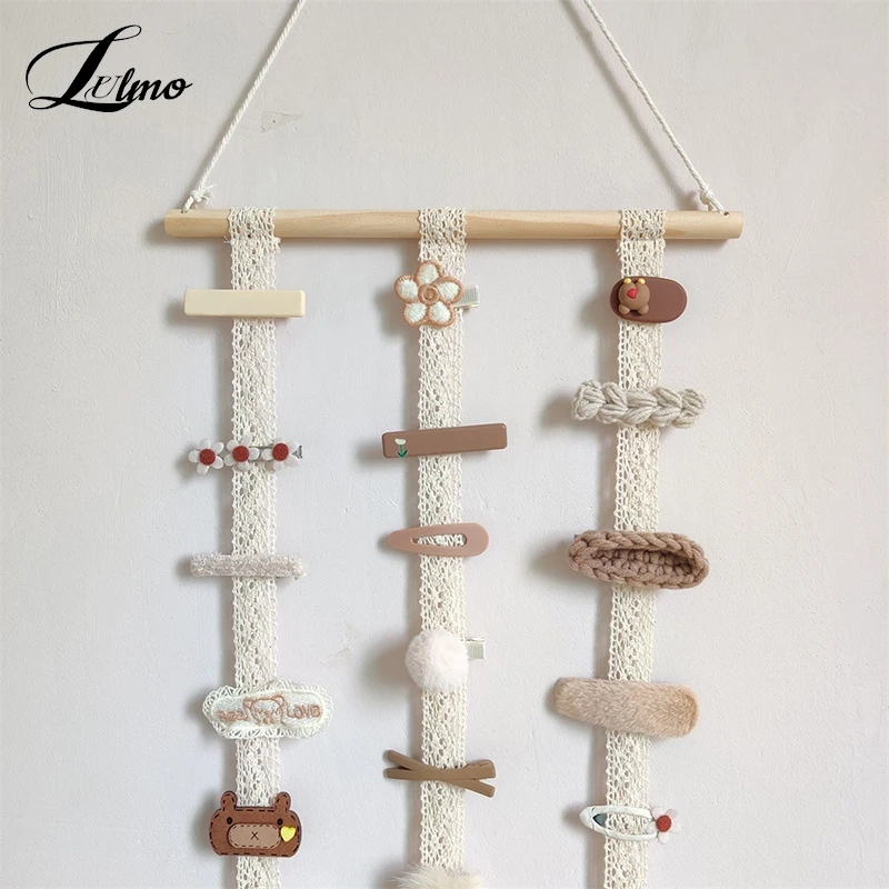 

INS Wooden Cloud Baby Hair Clips Holder Princess Girls Hairpin Hairband Storage Pendant Jewelry Organizer Wall Ornaments Hanging