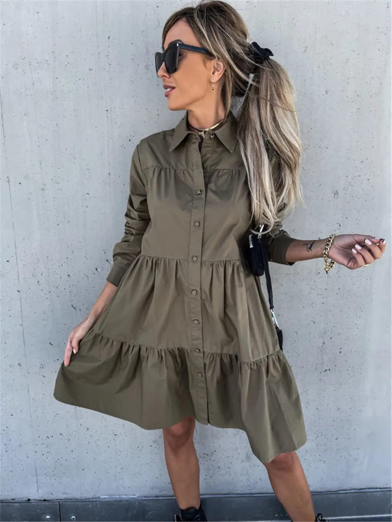 2022 Spring Oversize A-line Women's Shirt Dress Casual Long Sleeve Solid Black Dresses Female New Elegant Fashion Clothes Lady
2022 Spring Oversize A-line Women's Shirt Dress Casual Long Sleeve Solid Black Dresses Female New Elegant Fashion Clothes Lady