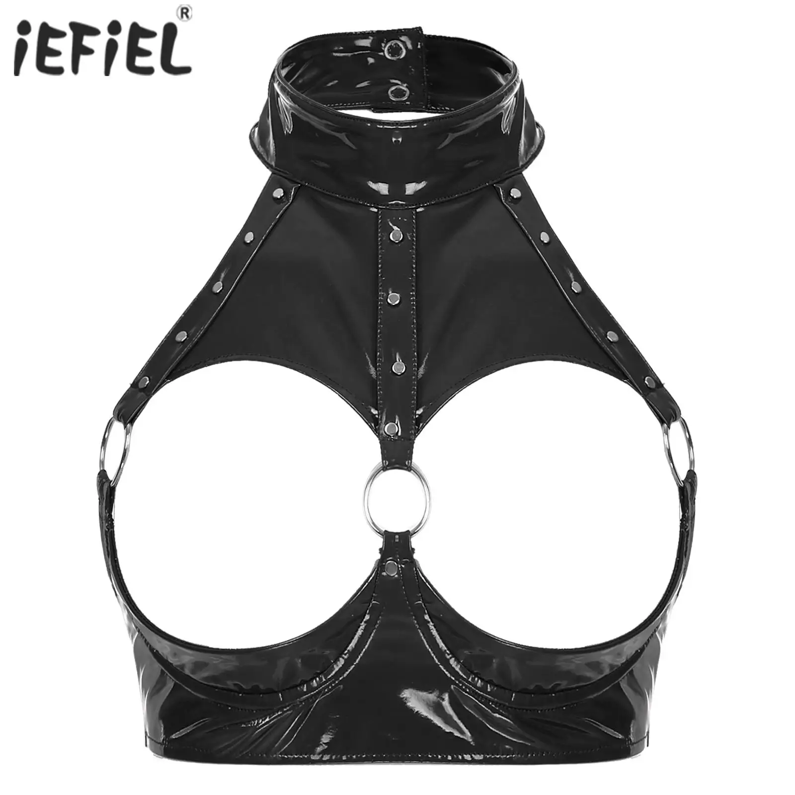 Womens Exotic Tanks Open Cup Underwired Bra Tops Fashion Halter Backless Vest Wet Look Patent Leather Camisole Crop Top Clubwear
Womens Exotic Tanks Open Cup Underwired Bra Tops Fashion Halter Backless Vest Wet Look Patent Leather Camisole Crop Top Clubwear