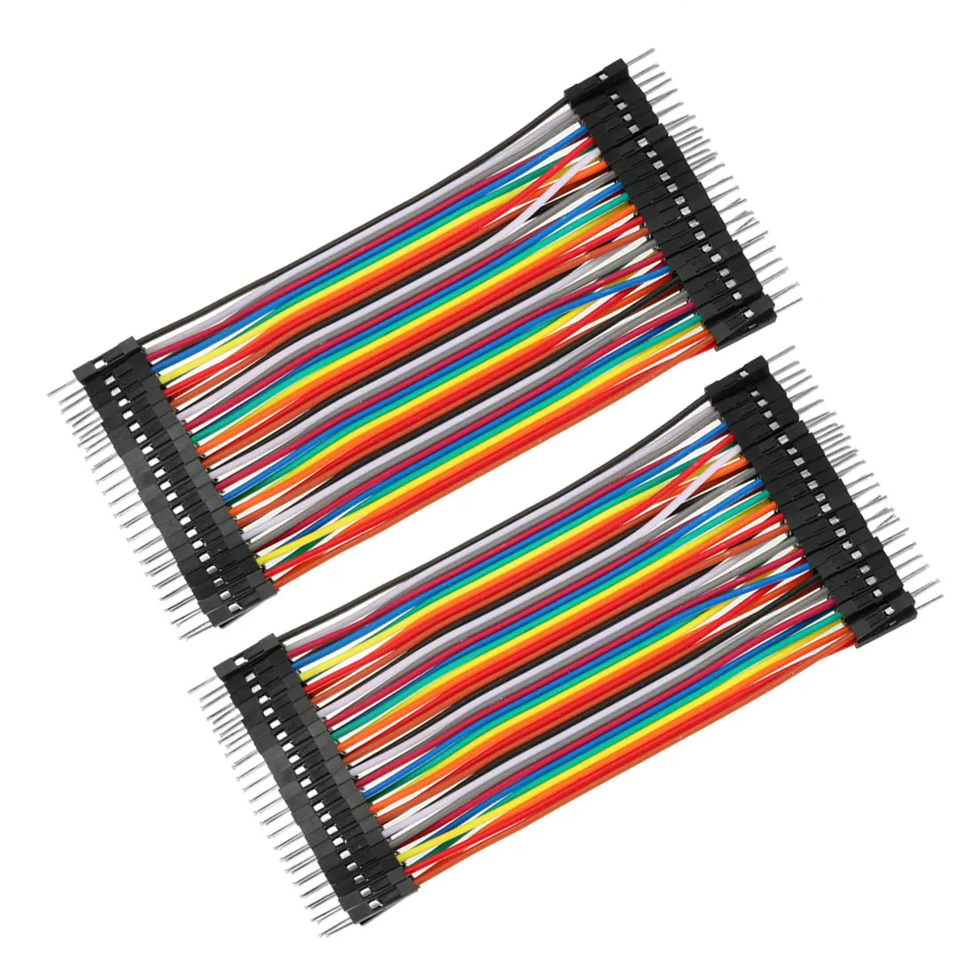 

2Pcs 40Pin Male to Male Breadboard Jumper Wire 2.54mm Pitch Ribbon Cable 11cm Length for PCB Projects