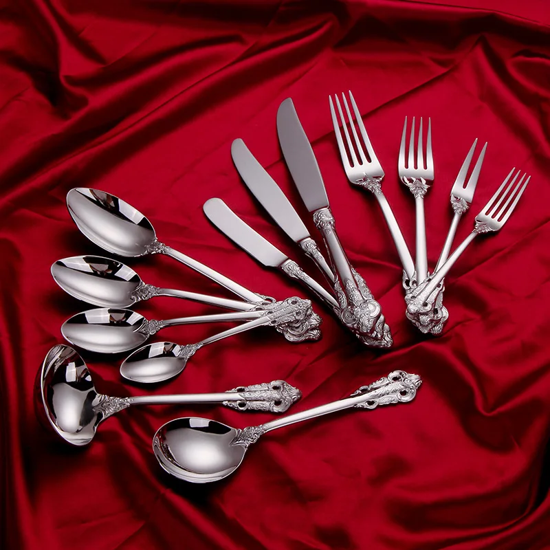 13PCS Golden Silver Cutlery Set Luxury Stainless Steel Portable Travel Camping Spoon Coffee Spoon Fork Knife Tableware Set
13PCS Golden Silver Cutlery Set Luxury Stainless Steel Portable Travel Camping Spoon Coffee Spoon Fork Knife Tableware Set