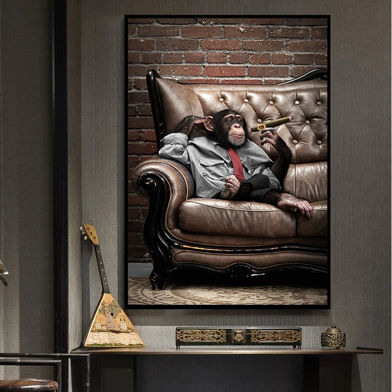 Gorilla Canvas Posters and Prints on the Sofa Funny Animal Wall Art Pictures for Living Room Home Decoration
Gorilla Canvas Posters and Prints on the Sofa Funny Animal Wall Art Pictures for Living Room Home Decoration
