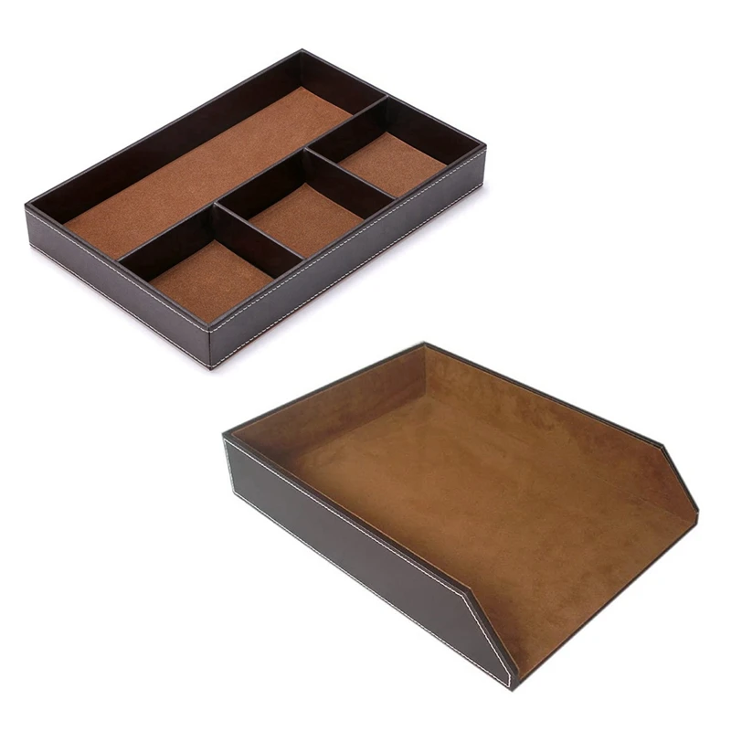 2PCS 4 Slots Desk Drawer Organizer With PU Leather Collection Letter Tray Brown Single Layer
2PCS 4 Slots Desk Drawer Organizer With PU Leather Collection Letter Tray Brown Single Layer