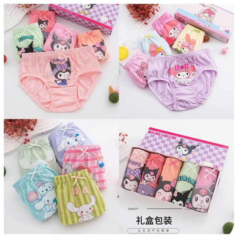 Детское хлопковое нижнее белье Sanrioed My Melody Cinnamoroll Kuromi с принтом, комплект из 5 предметов, милые детские подарки
Детское хлопковое нижнее белье Sanrioed My Melody Cinnamoroll Kuromi с принтом, комплект из 5 предметов, милые детские подарки