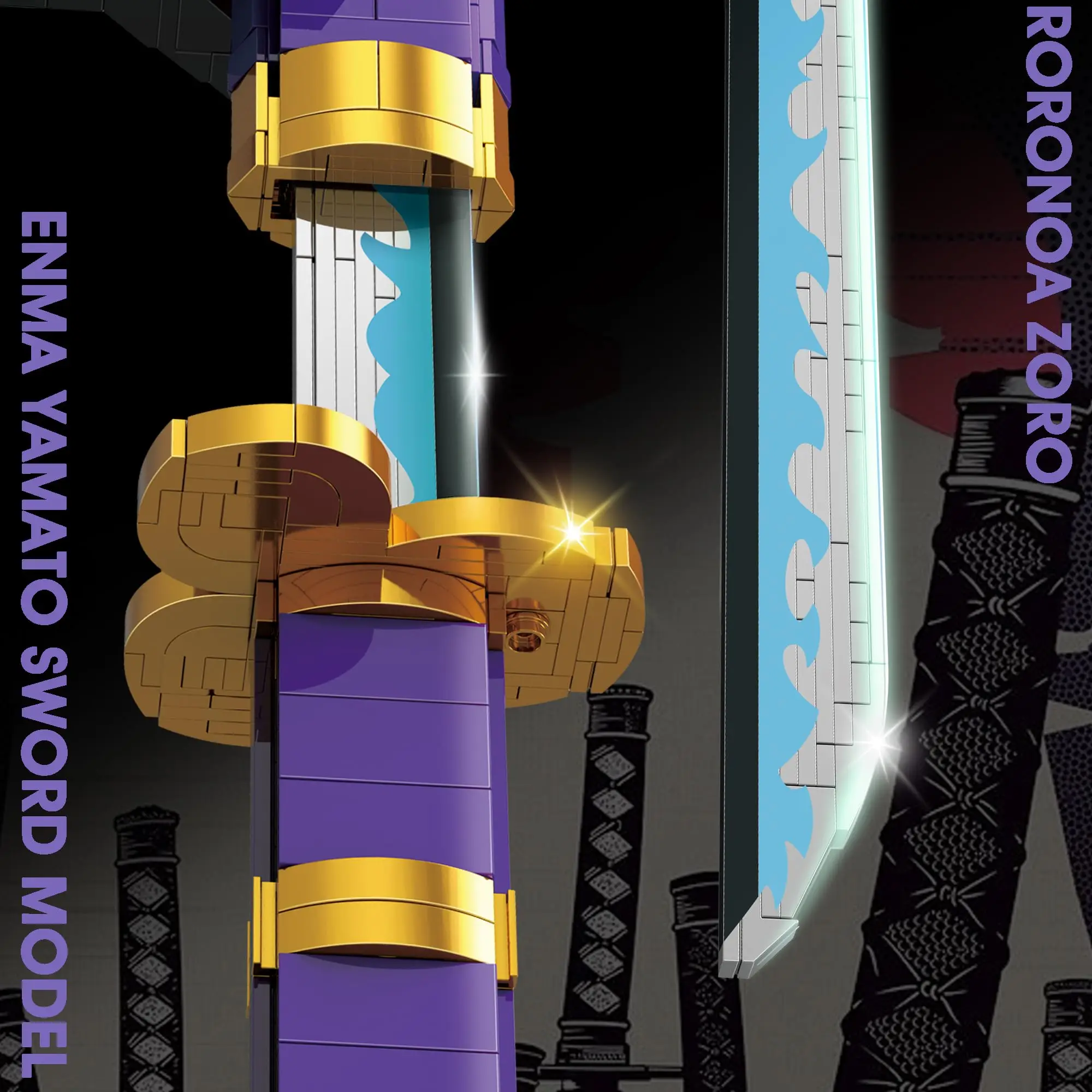 936PCS Cosplay Anime Swords Building Blocks Kit Roronoa Zoro Enma Yamato Sword Model Samurai Katana Toys for Aldult Luminous 936PCS Cosplay Anime Swords Building Blocks Kit Roronoa Zoro Enma Yamato Sword Model Samurai Katana Toys for Aldult Luminous