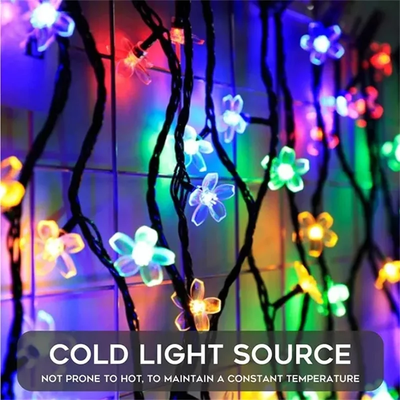 200/100/50/30/20LED Outdoor Courtyard Solar Fairy Lights Cherry Blossoms Solar String Lights Christmas Decorative Lighting Lamp 200/100/50/30/20LED Outdoor Courtyard Solar Fairy Lights Cherry Blossoms Solar String Lights Christmas Decorative Lighting Lamp
