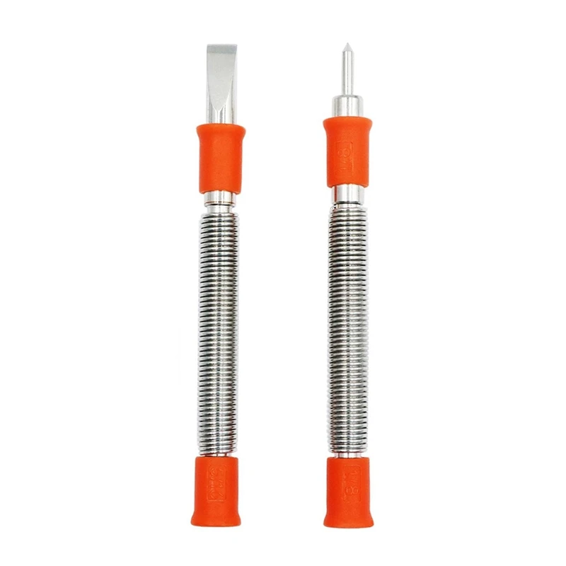 2Pcs Spring Tool Kit 5/16-Inch Chisel And 1/8-Inch Center Punch Set, Spring Loaded Rivet Removal Set For Wood
2Pcs Spring Tool Kit 5/16-Inch Chisel And 1/8-Inch Center Punch Set, Spring Loaded Rivet Removal Set For Wood