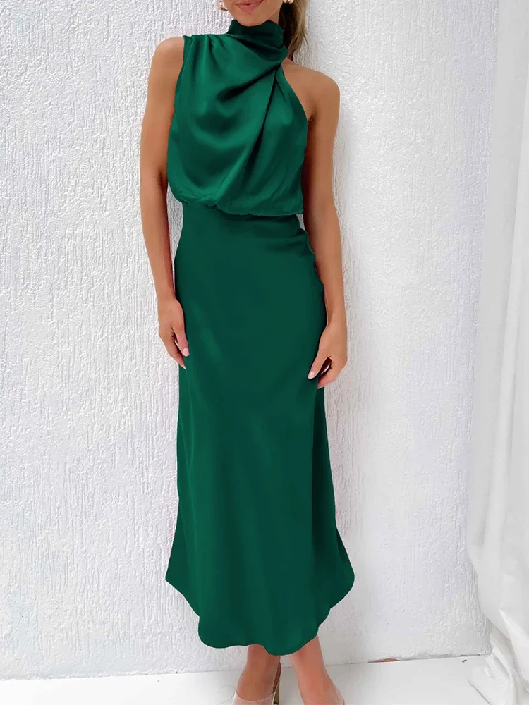Summer 2024 New Elegant Women Solid Weddings Formal Cothing Turtleneck Women Party Dress Robe Sleeveless Elegant Vintage Dresses
Summer 2024 New Elegant Women Solid Weddings Formal Cothing Turtleneck Women Party Dress Robe Sleeveless Elegant Vintage Dresses