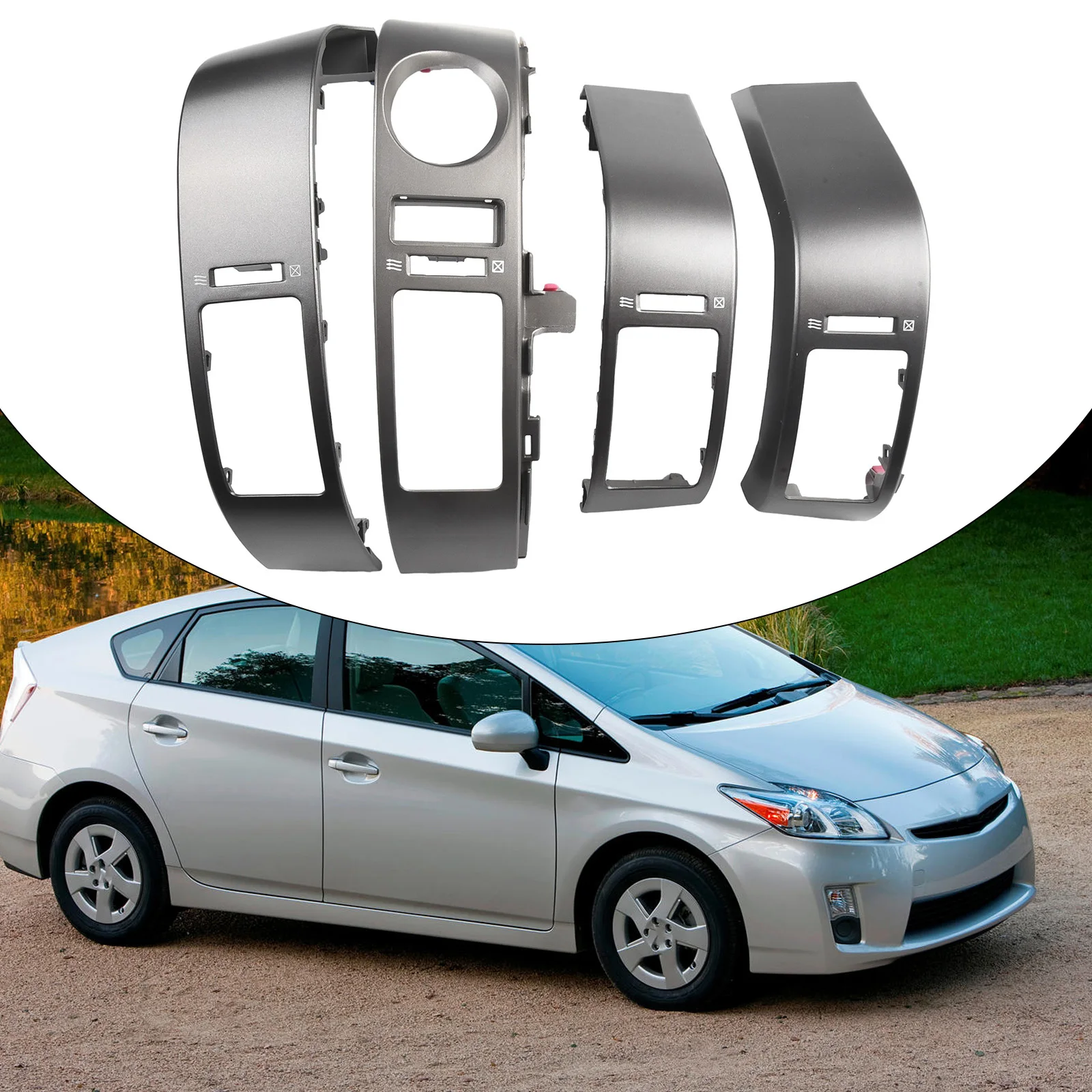4pcs Center Inner A/C Dash Air Vent Cover Trim For Toyota For Prius 2004-2006 #55670-47060 Gray ABS Plastic Interior Mouldings
4pcs Center Inner A/C Dash Air Vent Cover Trim For Toyota For Prius 2004-2006 #55670-47060 Gray ABS Plastic Interior Mouldings
