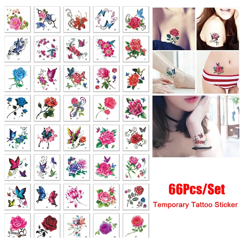 66 New Sheet Fashion Colorful Flowers Waterproof Temporary Black Tattoo Sticker Women Body Art
66 New Sheet Fashion Colorful Flowers Waterproof Temporary Black Tattoo Sticker Women Body Art