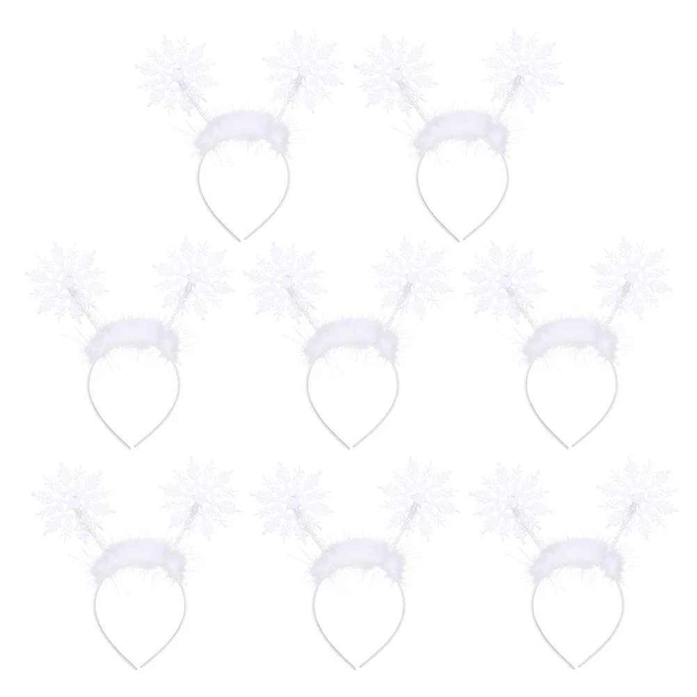 

8PCS Decorative Xmas Snowflake Hair Hoops Lovely Xmas Party Snowflake Headbands