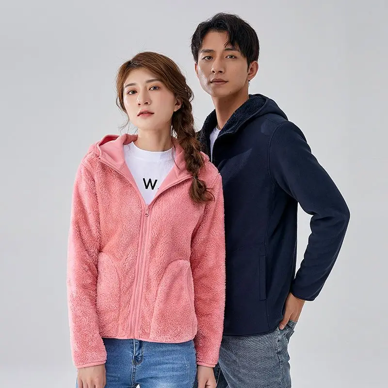 Fashionable Men's and Women's Jackets Plush Thickened Warm Coral Fleece Hooded Cardigan Autumn Winter Double-Sided Casual Coat
Fashionable Men's and Women's Jackets Plush Thickened Warm Coral Fleece Hooded Cardigan Autumn Winter Double-Sided Casual Coat