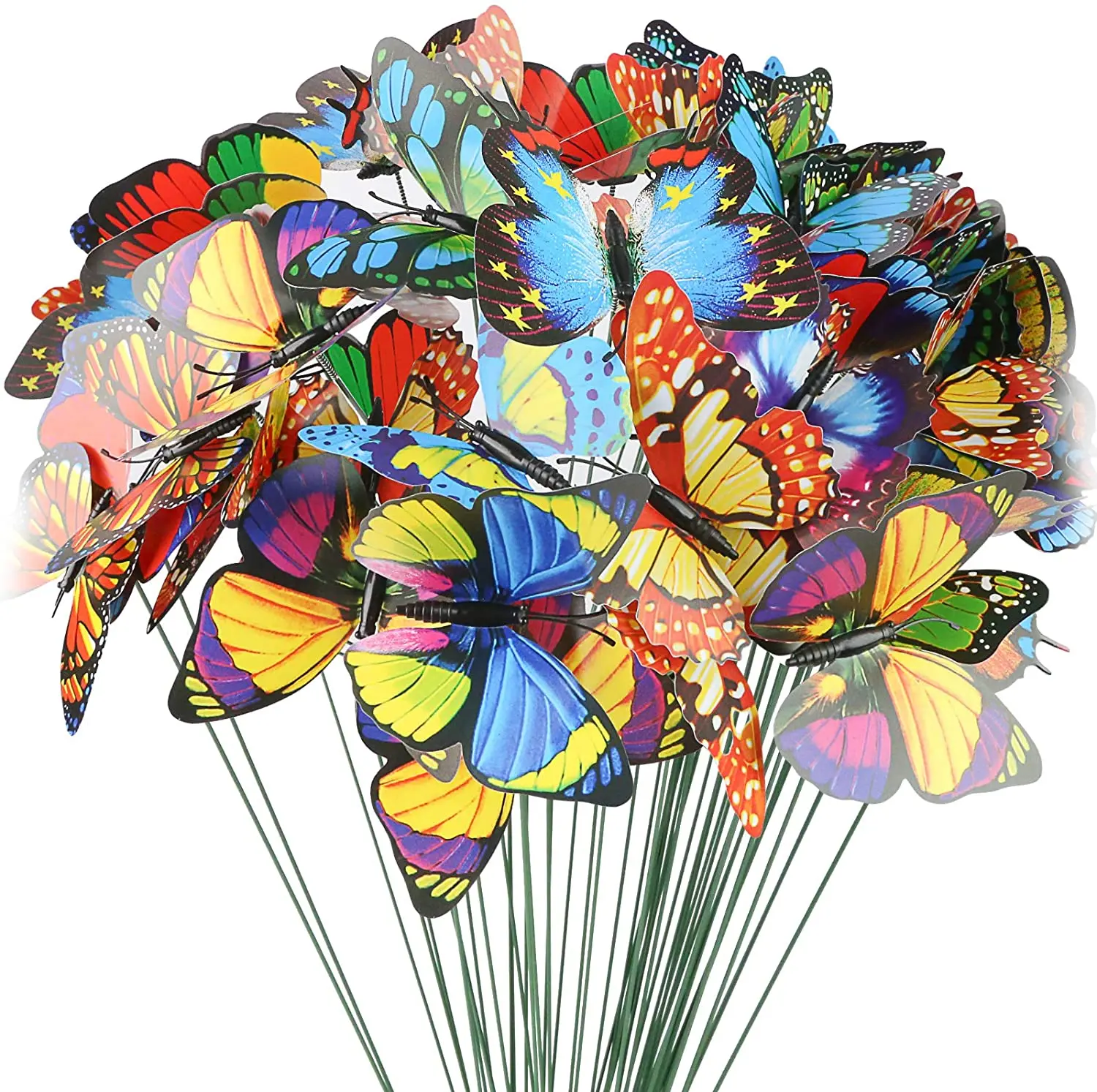 

10 шт. букет бабочек, садовый двор, плантатор, красочные причудливые бабочки, декор для улицы, Цветочный декор
