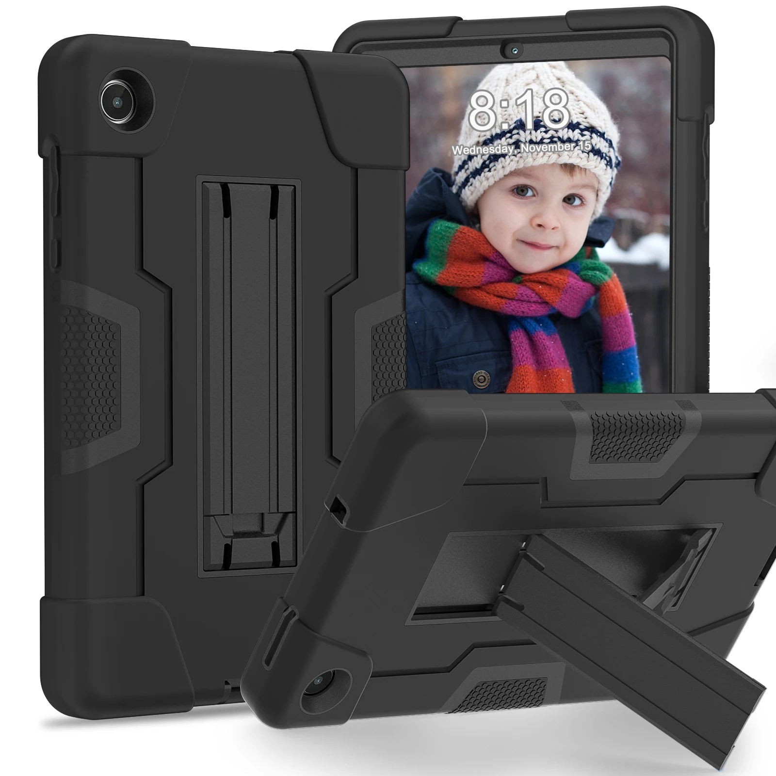 

For Lenovo Tab M8 4th Gen Case Heavy Duty Hybrid Shockproof Full-Body Rugged Protective Cover With Stand For TB-300FU TB-300XU