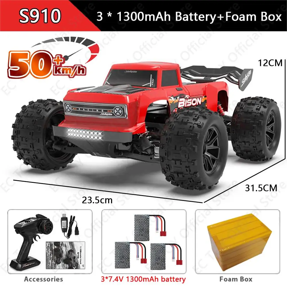 

S909 S910 1:16 50KM/H RC Car 2.4G 4WD Remote Control Cars Electric High Speed Drift Monster Truck VS Wltoys 144001 Toy