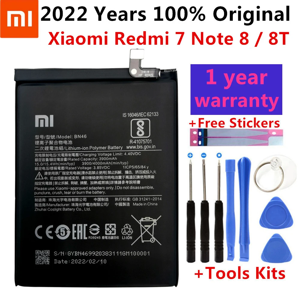 100% оригинальный сменный аккумулятор BN46 4000 мАч для Xiaomi Redmi 7 Note8 Note 8 8T телефона