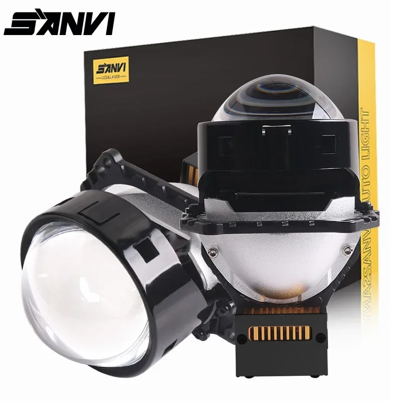 

SANVI 2PCS L60 Bi LED Laser Projector Lense for Car Headlights Auto LED Driving Light 3.0 Ice Lens for Hella 3r G5 65W 5500k