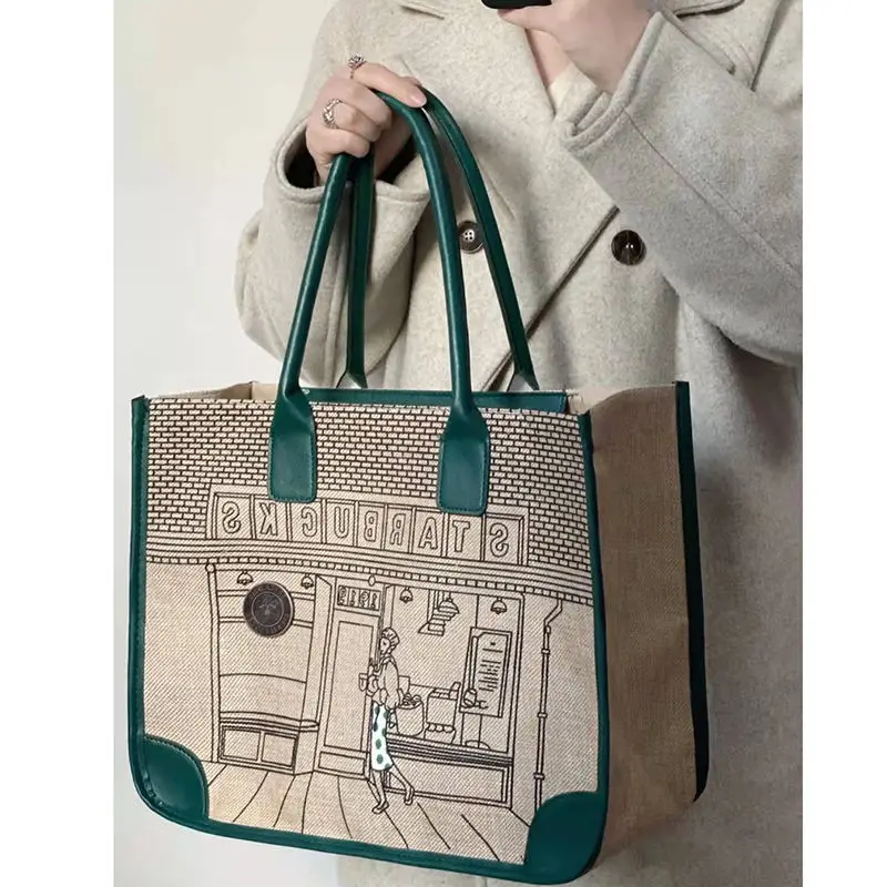 Versatile Women's Canvas Tote Bag: Single Shoulder, Underarm, or Beach Bag with Square Handbag and Splicing Design
Versatile Women's Canvas Tote Bag: Single Shoulder, Underarm, or Beach Bag with Square Handbag and Splicing Design