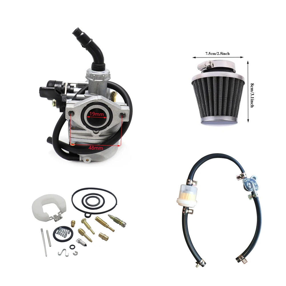 

ATV PZ19 Lever Choke Carburetor With Fuel Filter And 35mm Air Filter Switch For 50cc 70cc 80cc 90cc 110cc 125cc ATV Scooter CRF