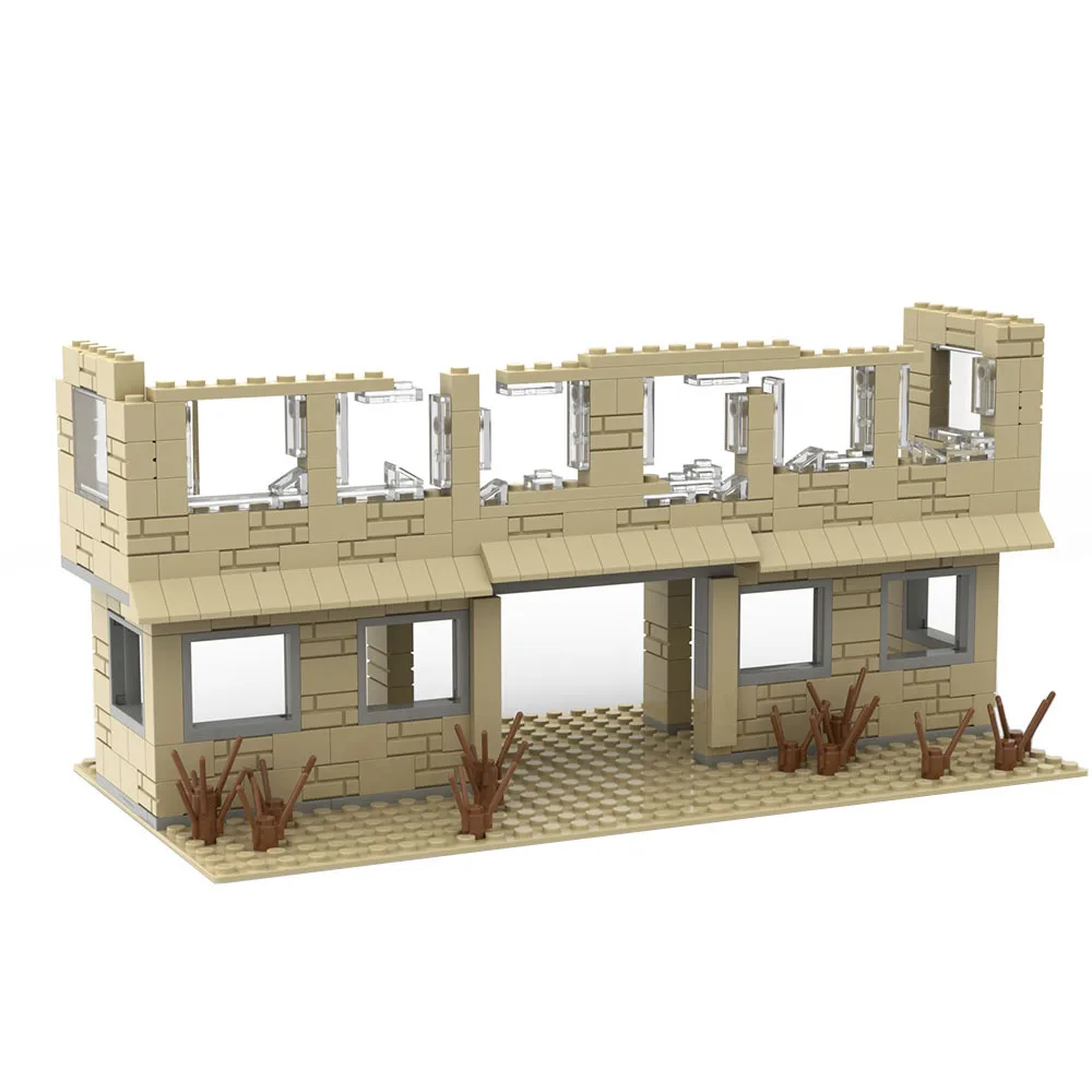 

Конструктор MOC разрушенные военные базы, сборные строительные блоки, аксессуары, совместимые с фигурами, кубики «сделай сам», игрушечные подарки