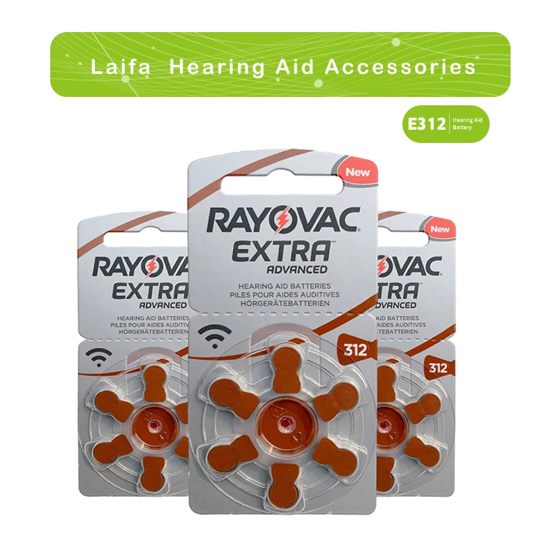 

60 PCS Rayovac Extra Performance Hearing Aid Batteries 1.45V 312 312A A312 PR41 Zinc Air Battery For BTE CIC RIC OE Hearing Aids