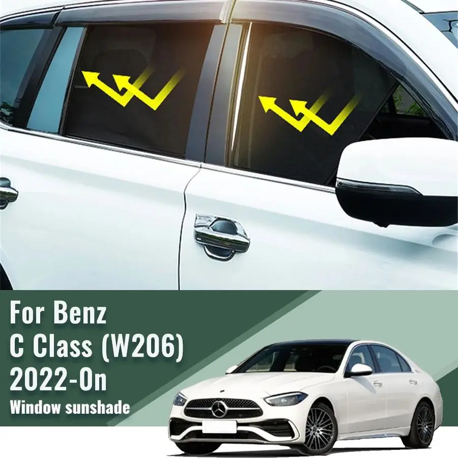 

For Mercedes Benz C Class W206 Sedan 2022 2023 2024 Side Window Sun Shade Visor Car Sunshade Front Rear Windshield Curtains