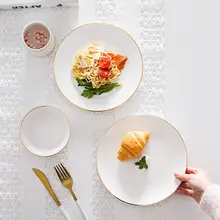 Simple Nordic Style Gilt Edging Porcelain Household Plate Steak Plate Pizza Plate Pasta Disc Square Plate Creative Tableware
Simple Nordic Style Gilt Edging Porcelain Household Plate Steak Plate Pizza Plate Pasta Disc Square Plate Creative Tableware
