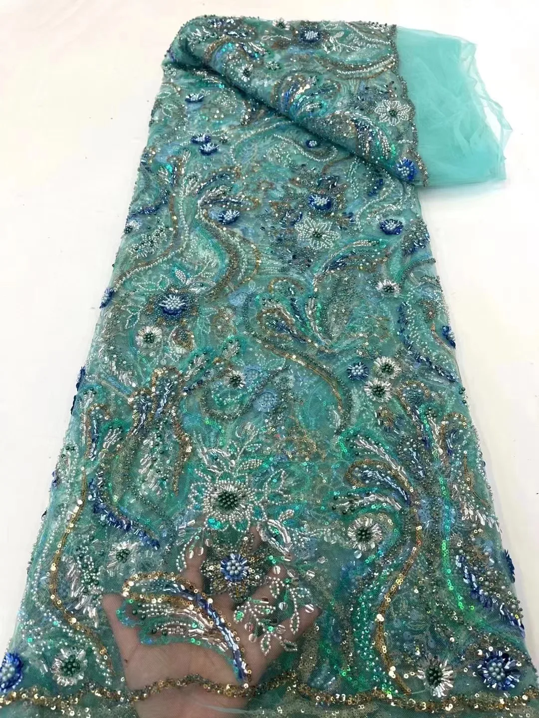African Lace Fabric 2023 Sequins Embroidery Groom Nigerian Lace Bridal High Quality French Tulle Lace Fabric For Wedding 5 yards
African Lace Fabric 2023 Sequins Embroidery Groom Nigerian Lace Bridal High Quality French Tulle Lace Fabric For Wedding 5 yards
