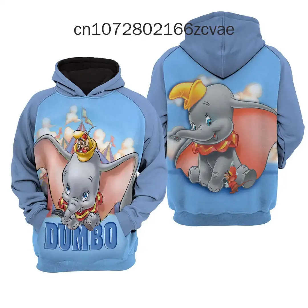 

2024 New Disney Dumbo Men's Women's 3D Hoodies Casual Hip Hop Streetwear Long Sleeves Sweatshirts Boys Girls Autumn Tops Coats