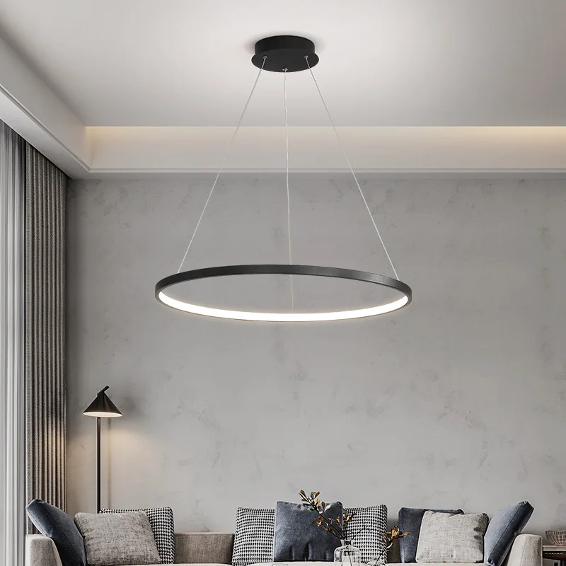 

Modern Circle Ring LED Pendant Light for Living Dining Room Kitchen Restaurant Hanging Chandeliers Lamp Home Indoor Decor Suspen