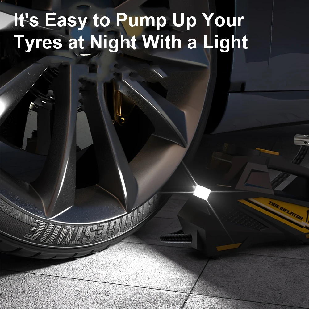 Inflador de Neumáticos Portátil de 150 PSI con Luz LED, Bomba Eléctrica Automática con Pantalla Digital para Neumáticos de Automóvil Inflador de Neumáticos Portátil de 150 PSI con Luz LED, Bomba Eléctrica Automática con Pantalla Digital para Neumáticos de Automóvil