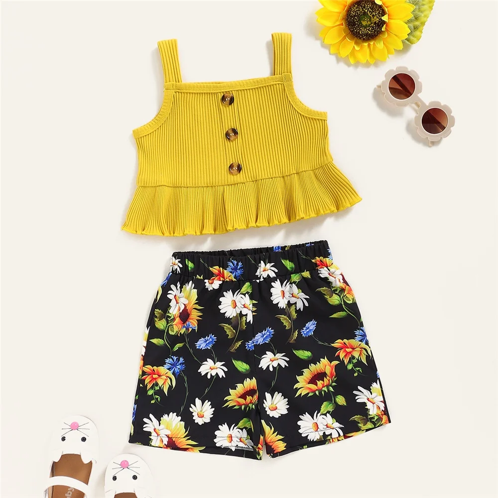1-6Years Kids Baby Girl Daily Clothes Set Plain Strap Top+Flowers Shorts &Flower Strap Top+Shorts Summer Lovely 2PCS Outfit
1-6Years Kids Baby Girl Daily Clothes Set Plain Strap Top+Flowers Shorts &Flower Strap Top+Shorts Summer Lovely 2PCS Outfit