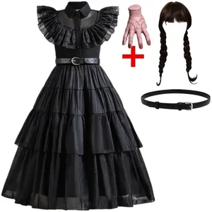 Детский костюм для карнавала, Хэллоуина, черное платье для косплея