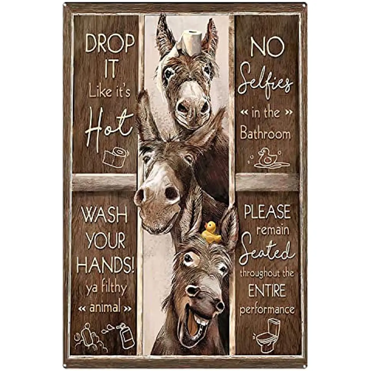 Retro Metal Tin Sign Donkey Bathroom Rules Sign for Bar Pub Club Cafe Home Christmas Wall Decor wall decor vintage decor
Retro Metal Tin Sign Donkey Bathroom Rules Sign for Bar Pub Club Cafe Home Christmas Wall Decor wall decor vintage decor