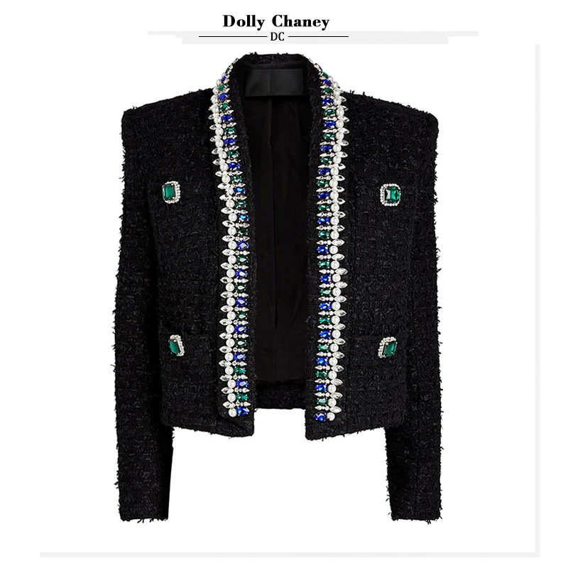 Dolly chaney Women's Tweed Jacket,Black Luxury Coat,Shiny Crystal Diamond, High-Quality Fabric women's Dress New Short Top
Dolly chaney Women's Tweed Jacket,Black Luxury Coat,Shiny Crystal Diamond, High-Quality Fabric women's Dress New Short Top