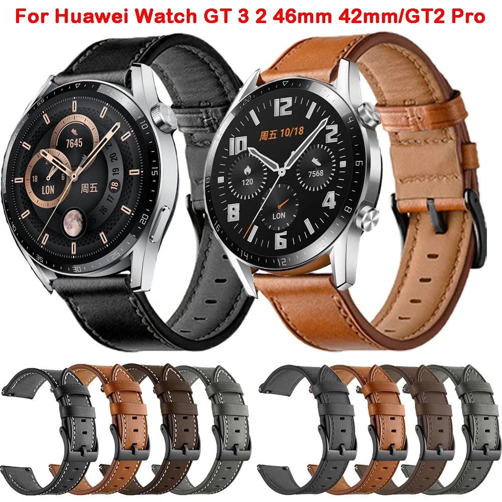 

Leather Bands For Huawei Watch GT3/GT4/GT 2 3 4 46mm 42mm/GT2 Pro Replacement Strap For Huawei Watch 4 Pro 20 22mm Bracelet