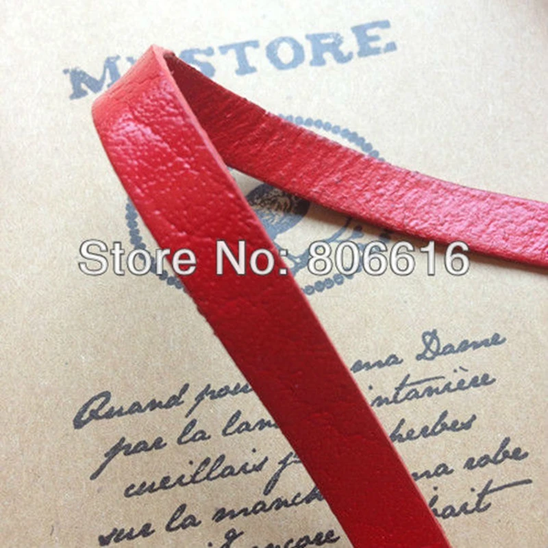 10MM 10M-1Lot Red Double-Faced Flat 100% Genuine Leather Cords Strings Jewelry Ropes
10MM 10M-1Lot Red Double-Faced Flat 100% Genuine Leather Cords Strings Jewelry Ropes