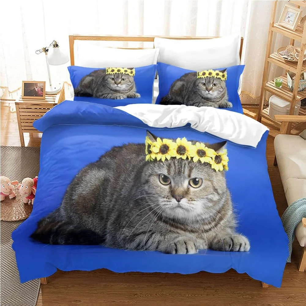 Cute Funny Cartoon Cat Pattern Multiple Color Duvet Cover Lovely Animal Theme King Size Quilt Cover with Pillowcase for Kid Teen
Cute Funny Cartoon Cat Pattern Multiple Color Duvet Cover Lovely Animal Theme King Size Quilt Cover with Pillowcase for Kid Teen