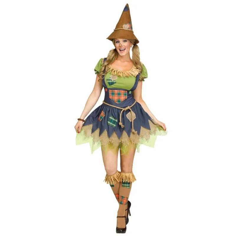 

Sexy Lady Fairy Tale Scarecrow Cosplay Costume Halloween Masquerade Party Clown Fancy Dress
