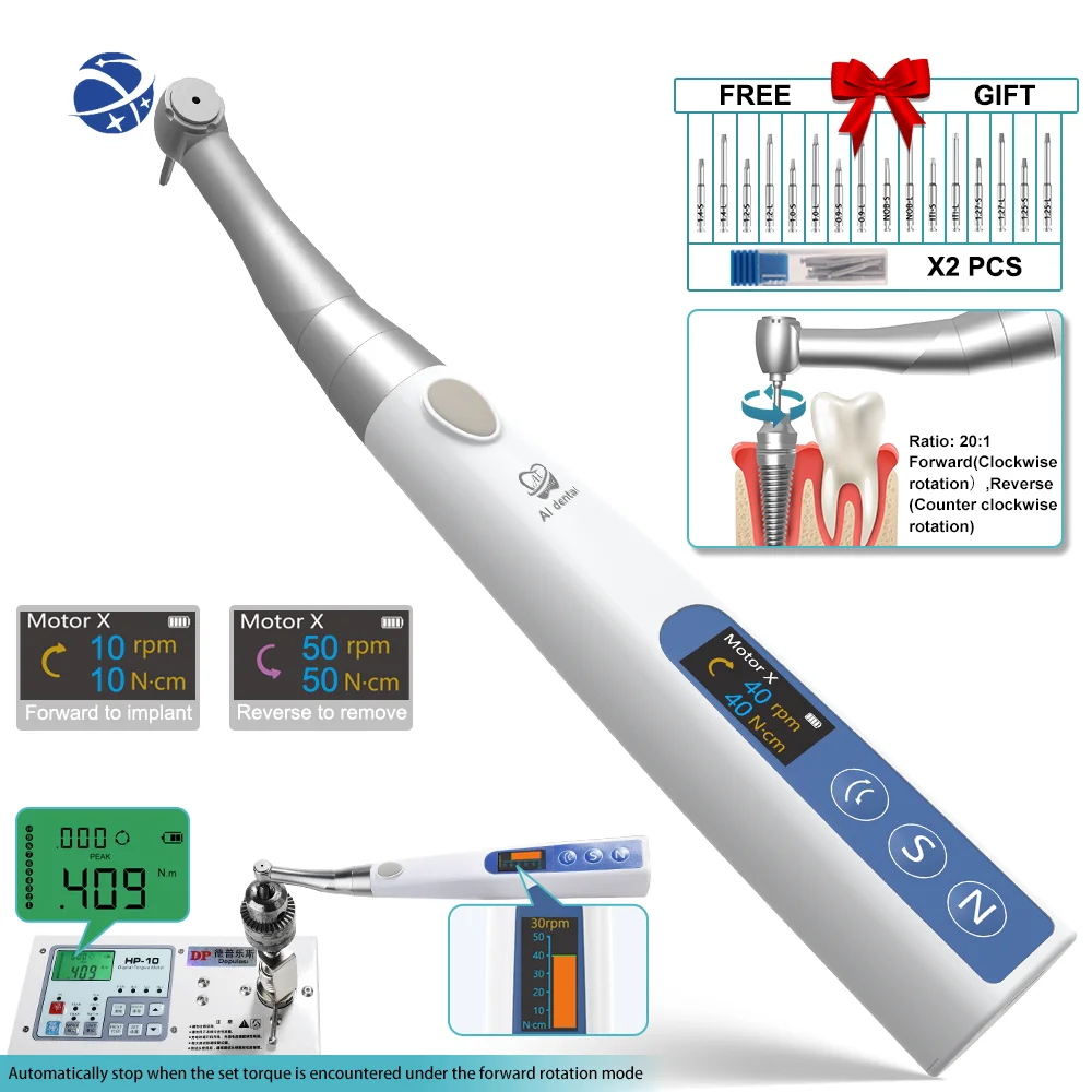 Electric Torque Wrench Handpiece 20:1 Contra Angle 213mm Implant Surgery Instruments Without LED Indicator TW-MT7
Electric Torque Wrench Handpiece 20:1 Contra Angle 213mm Implant Surgery Instruments Without LED Indicator TW-MT7