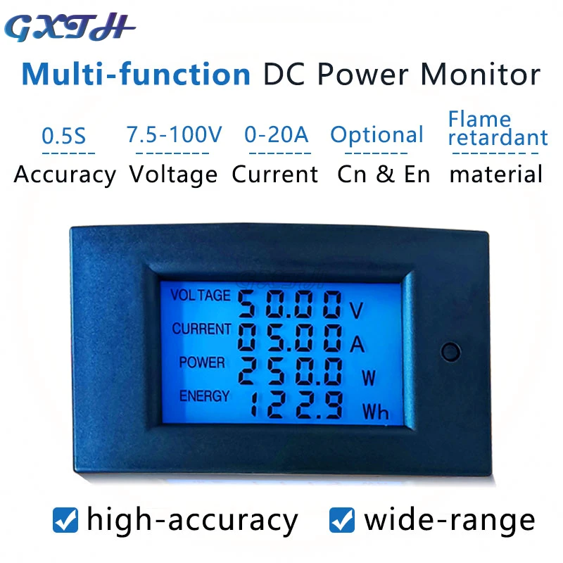Многофункциональный измеритель мощности с цифровым дисплеем, 20 А 
Многофункциональный измеритель мощности с цифровым дисплеем, 20 А