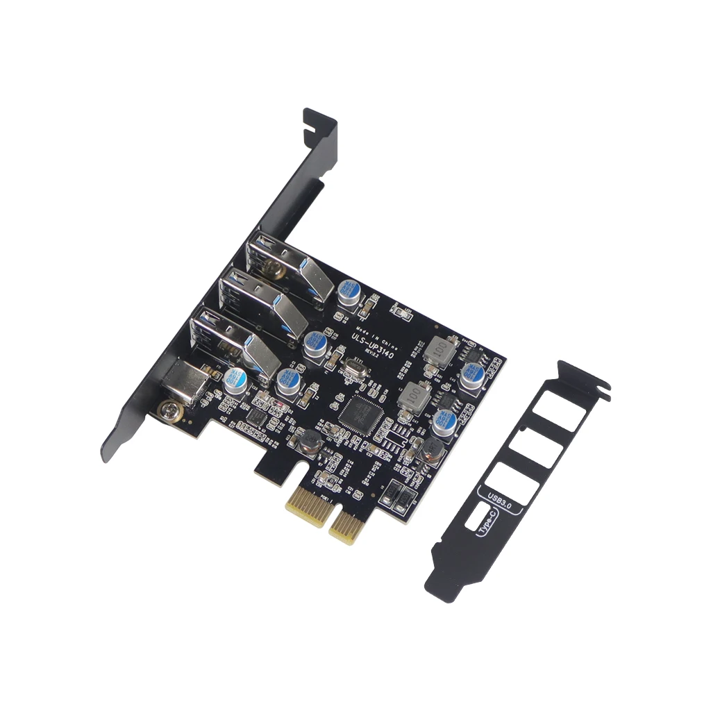 

USB 3.0+Type-c Port PCI-E Expansion Card PCI Express 1X PCIe USB 3.0 HUB Adapter Card 4-Port USB3.0 Controller for 2U Case 5Gbps