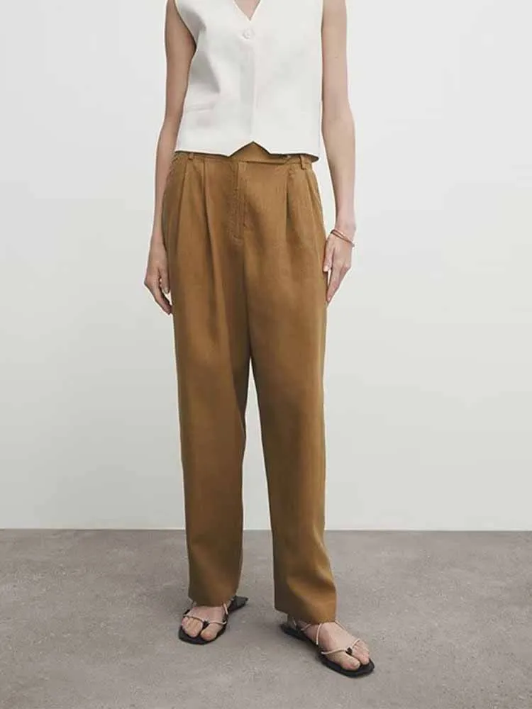 Women 2023 summer New Chic Fashion Double pleated decoration Linen casual Pants Vintage High Waist Zipper Female Trousers Mujer
Women 2023 summer New Chic Fashion Double pleated decoration Linen casual Pants Vintage High Waist Zipper Female Trousers Mujer