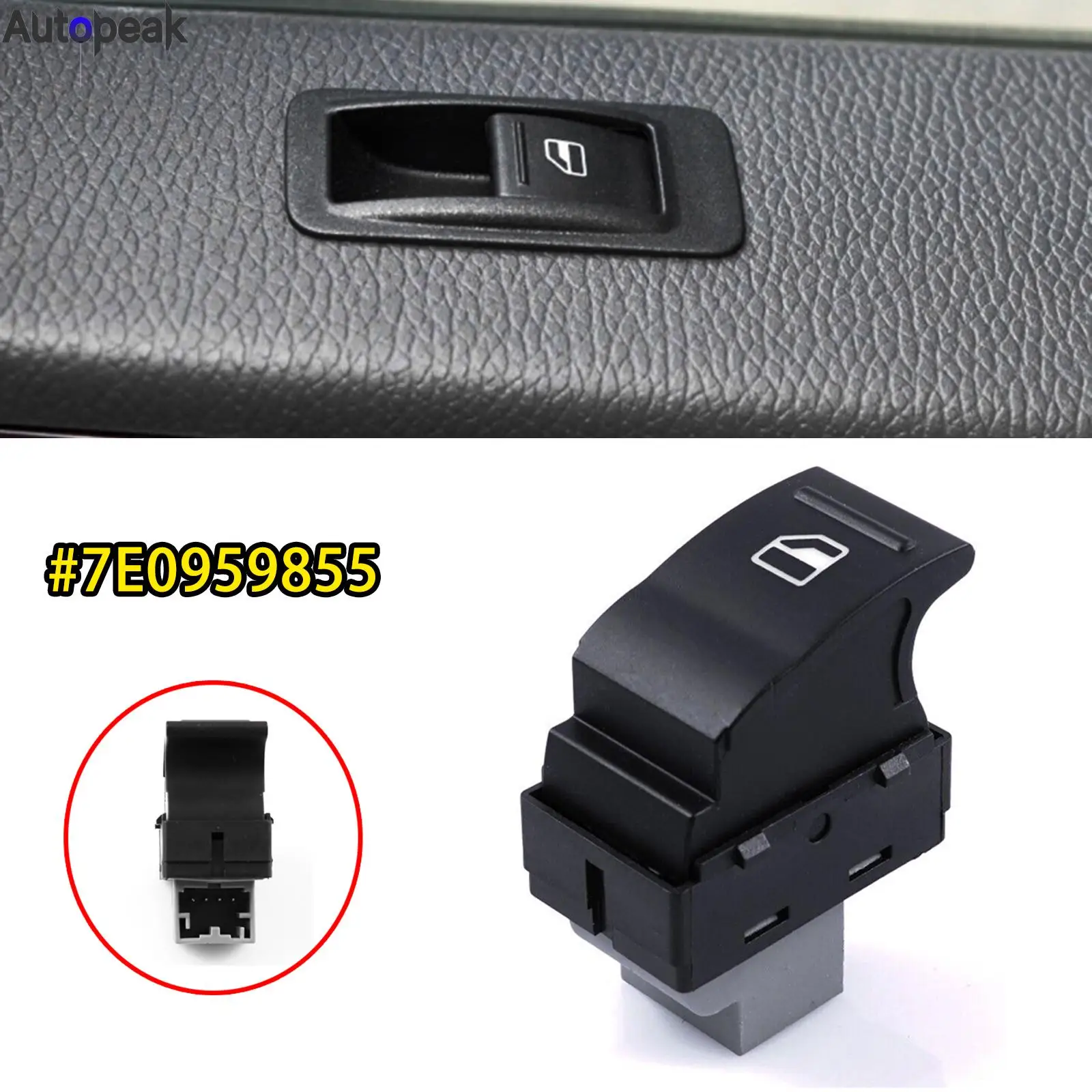 

For VW Transporter T5 T6 Caravelle Multivan Auto Car Electric Door Window Single Switch Button Control Passenger Side 7E0959855