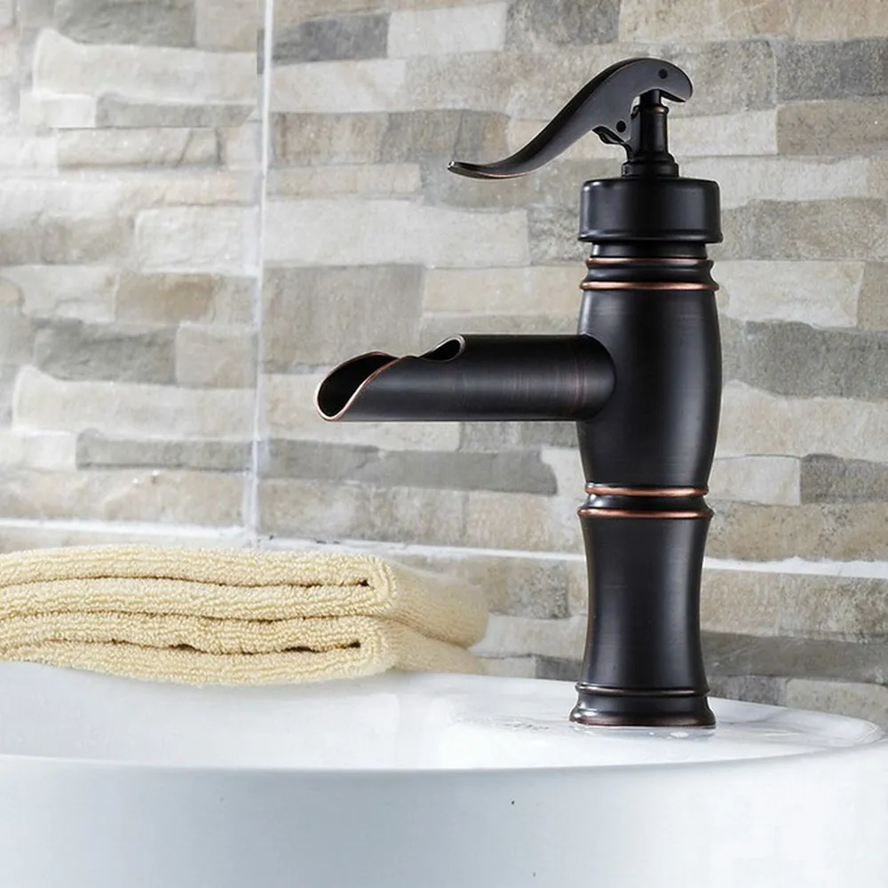 

New Arrival Concise Style Bathroom Faucet Oil Rubbed Bronze Finish Basin Sink Faucets Single Handle water Mixer Tap Nhg012