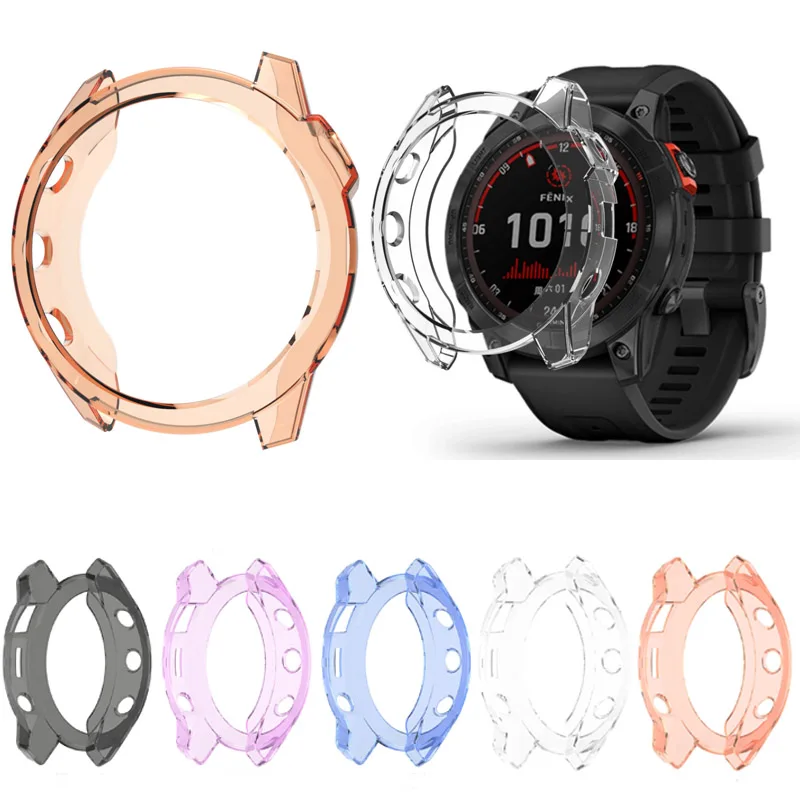 

TPU Shell Soft Frame Case Glass Screen Protector Film For Garmin Fenix 7/7S/7X/6/6S/6X Pro Smart Watch Protective Bumper Cover