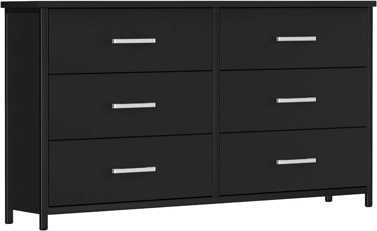 

6 Drawer Double Dresser, Industrial Wood Dresser for Bedroom, Storage Cabinet with Sturdy Steel Frame,Multiple Colors