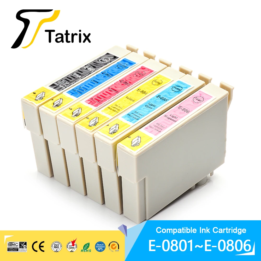 Чернильный картридж Tatrix 6PK для T0801, T0802, T0803, T0804, T0805, T0806, совместим с Epson Stylus Photo, P50, T59, R265, 270, 285, 290, 360
Чернильный картридж Tatrix 6PK для T0801, T0802, T0803, T0804, T0805, T0806, совместим с Epson Stylus Photo, P50, T59, R265, 270, 285, 290, 360