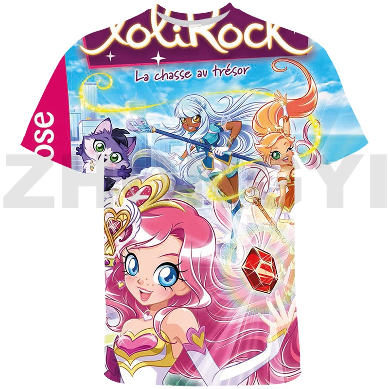 

Kpop Summer Teenager Tops Tee Lolirock T-shirt Girl 3D Anime LoliRockstar Streetwear Graphic T Shirts Oversized Tshirt Children